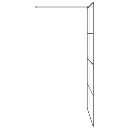 Walk-in Shower Wall with Clear ESG Glass 115x195 cm Black
