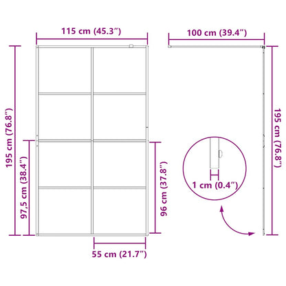 Walk-in Shower Wall with Clear ESG Glass 115x195 cm Black