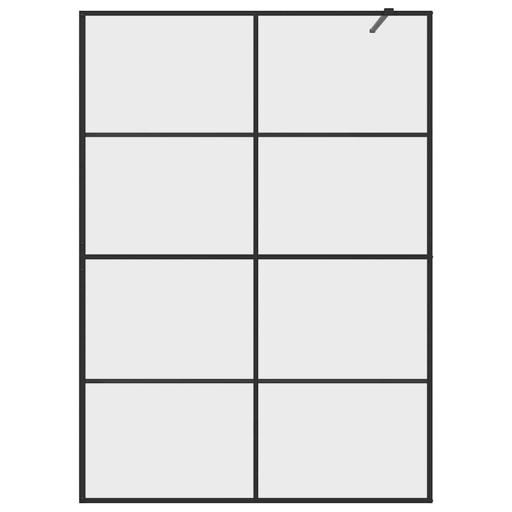 Walk-in Shower Wall with Clear ESG Glass 140x195 cm Black