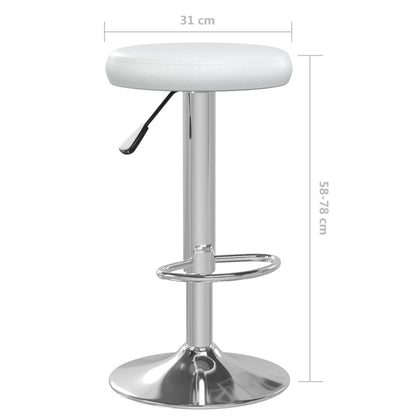 Bar Stools 2 pcs White Faux Leather