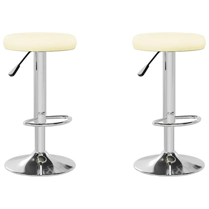 Bar Stools 2 pcs Cream Faux Leather