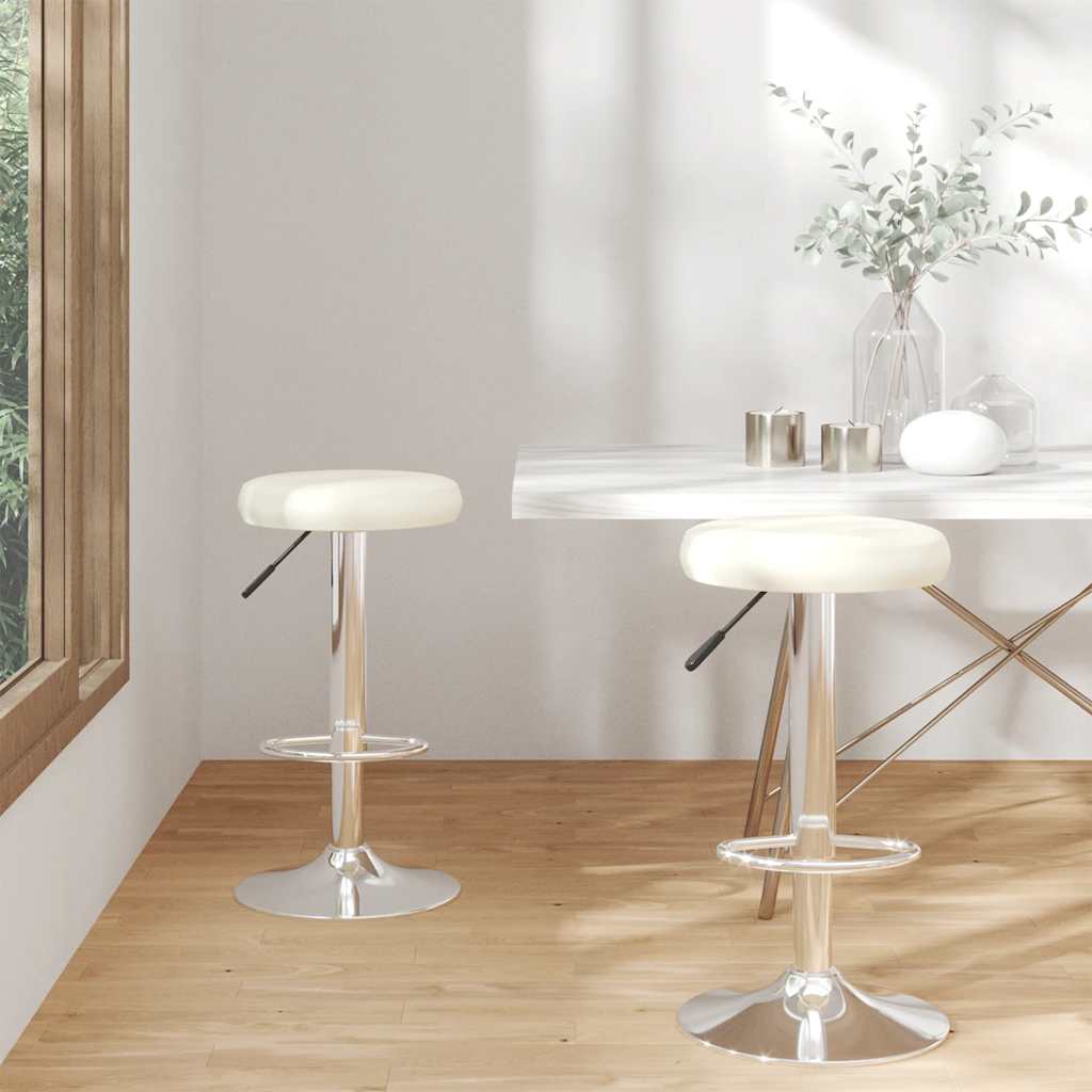 Bar Stools 2 pcs Cream Faux Leather