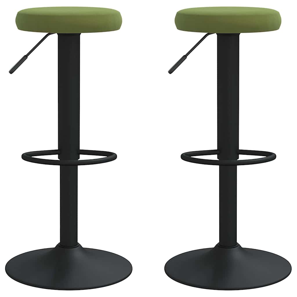 Bar Stools 2 pcs Light Green Velvet