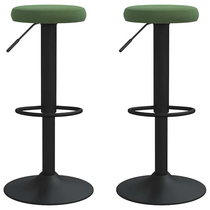 Bar Stools 2 pcs Dark Green Velvet
