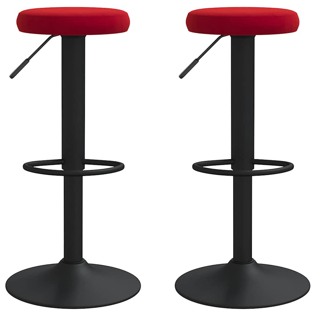 Bar Stools 2 pcs Wine Red Velvet
