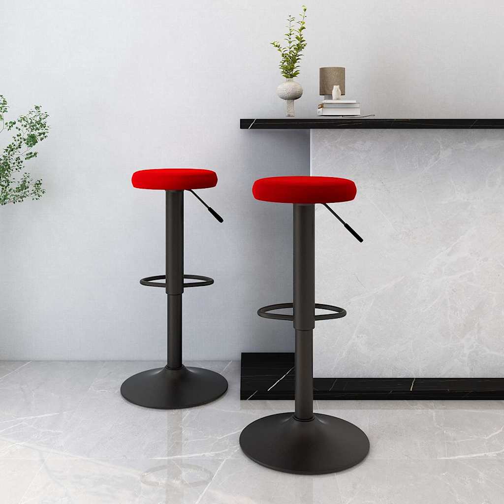 Bar Stools 2 pcs Wine Red Velvet