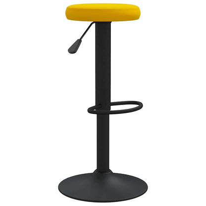 Bar Stools 2 pcs Mustard Yellow Velvet