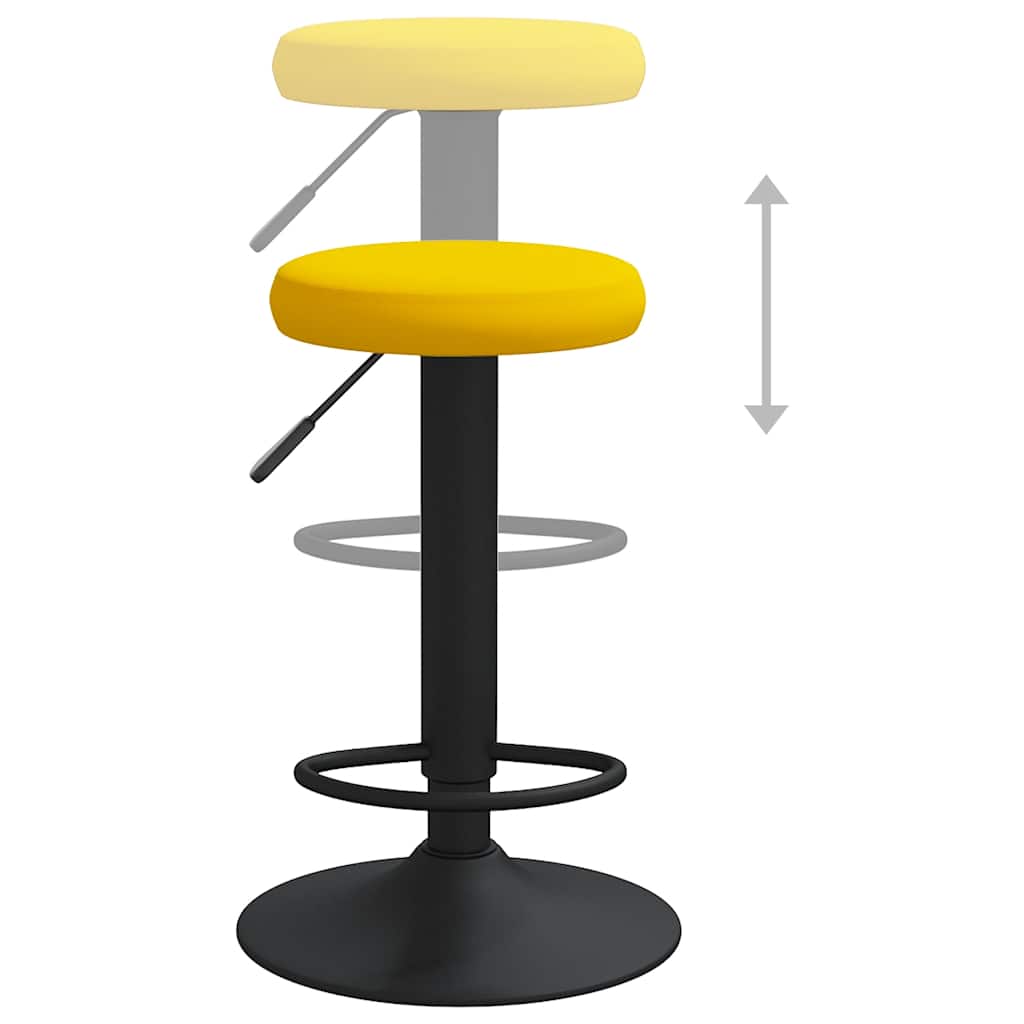 Bar Stools 2 pcs Mustard Yellow Velvet