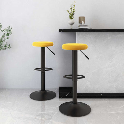 Bar Stools 2 pcs Mustard Yellow Velvet