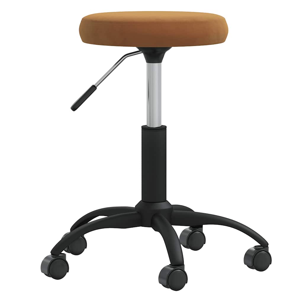 Office Swivel Chair Brown Velvet