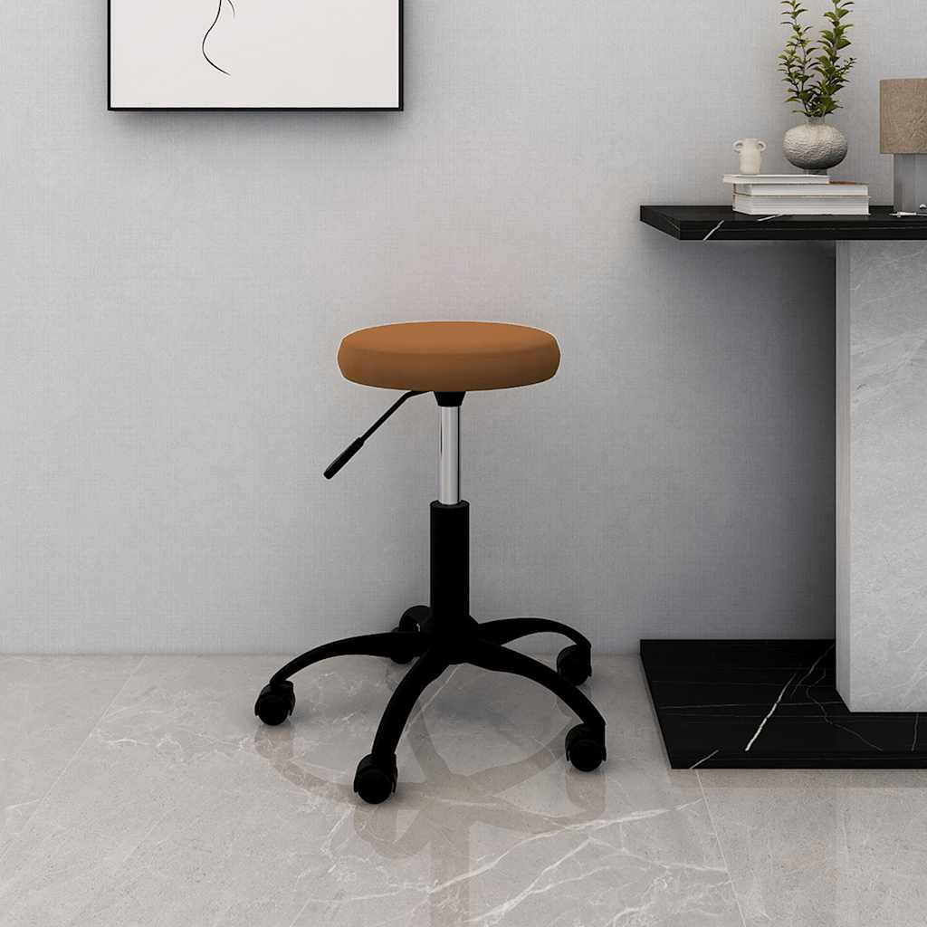 Office Swivel Chair Brown Velvet
