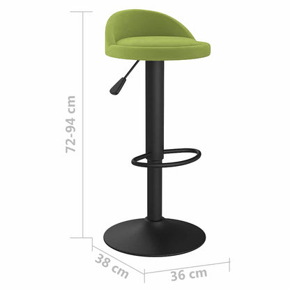 Bar Stool Light Green Velvet