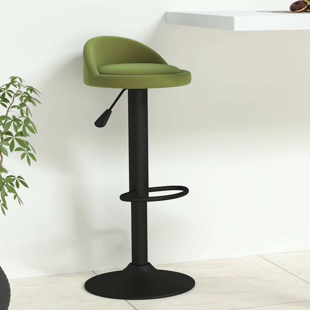 Bar Stool Light Green Velvet