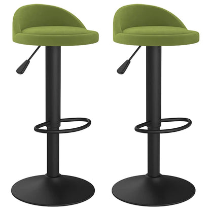 Bar Stools 2 pcs Light Green Velvet