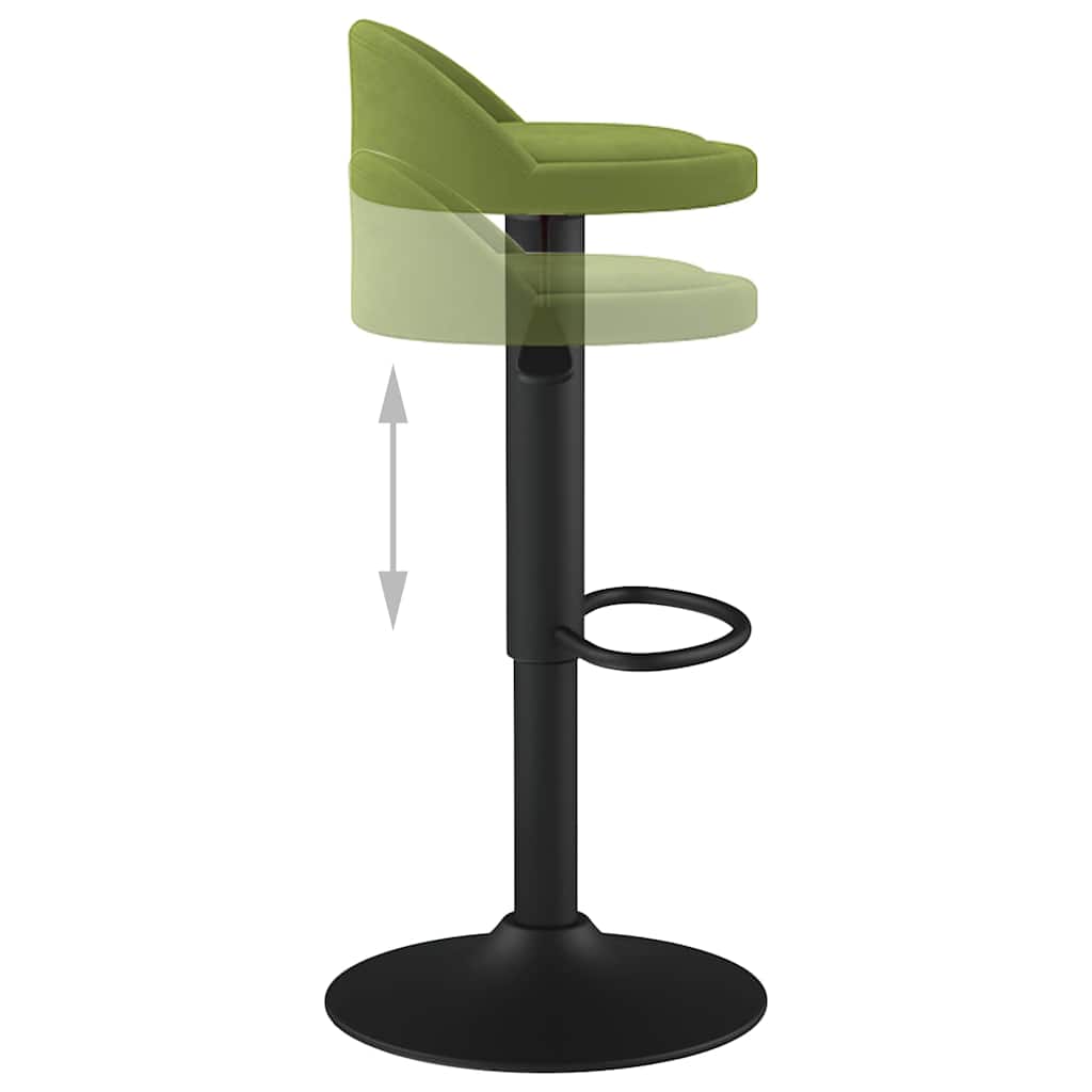 Bar Stools 2 pcs Light Green Velvet