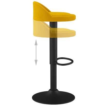 Bar Stools 2 pcs Yellow Velvet