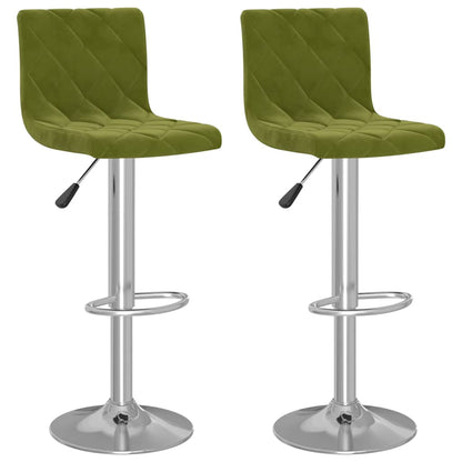 Bar Stools 2 pcs Light Green Velvet