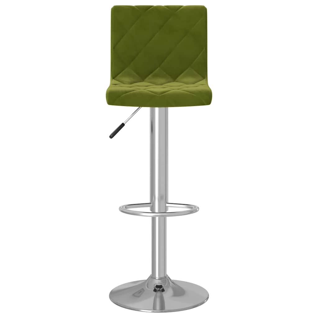 Bar Stools 2 pcs Light Green Velvet