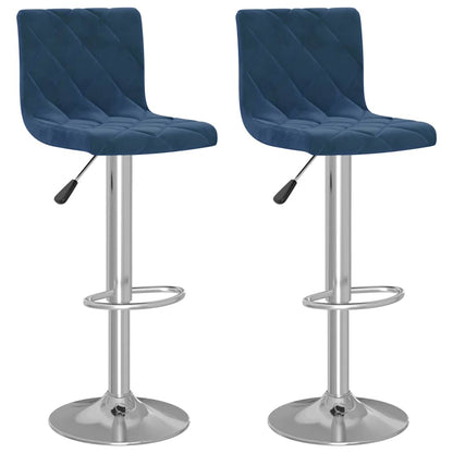 Bar Stools 2 pcs Blue Velvet
