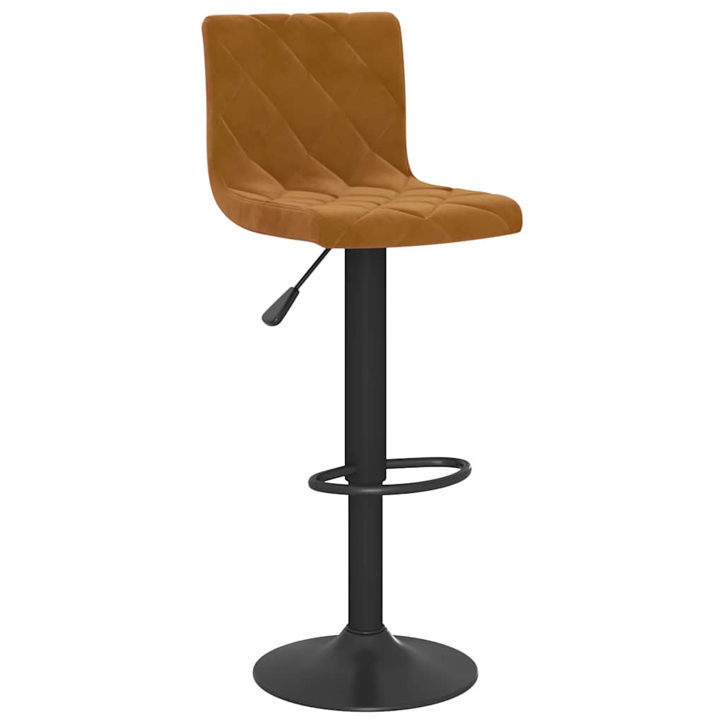 Bar Stools 2 pcs Brown Velvet