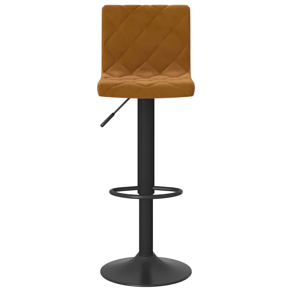 Bar Stools 2 pcs Brown Velvet