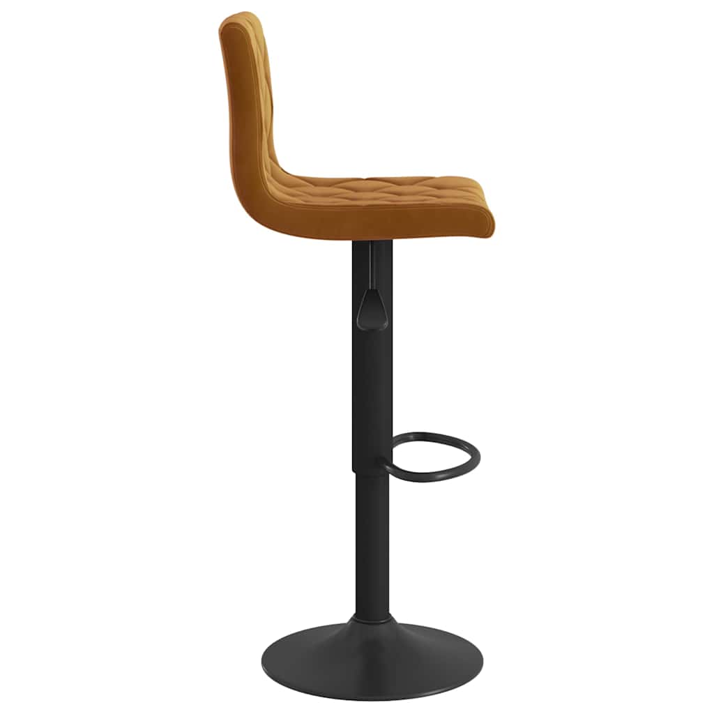Bar Stools 2 pcs Brown Velvet