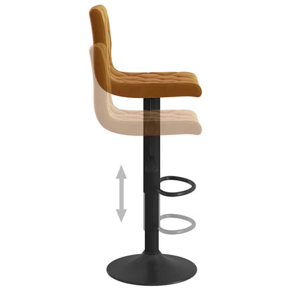Bar Stools 2 pcs Brown Velvet