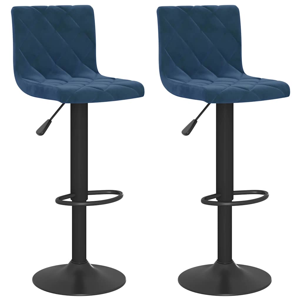 Bar Stools 2 pcs Blue Velvet