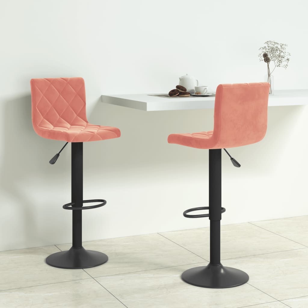 Bar Stools 2 pcs Pink Velvet
