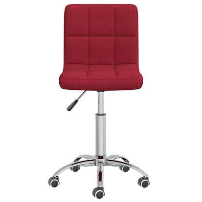 Swivel Office Chair Wine Red Fabric