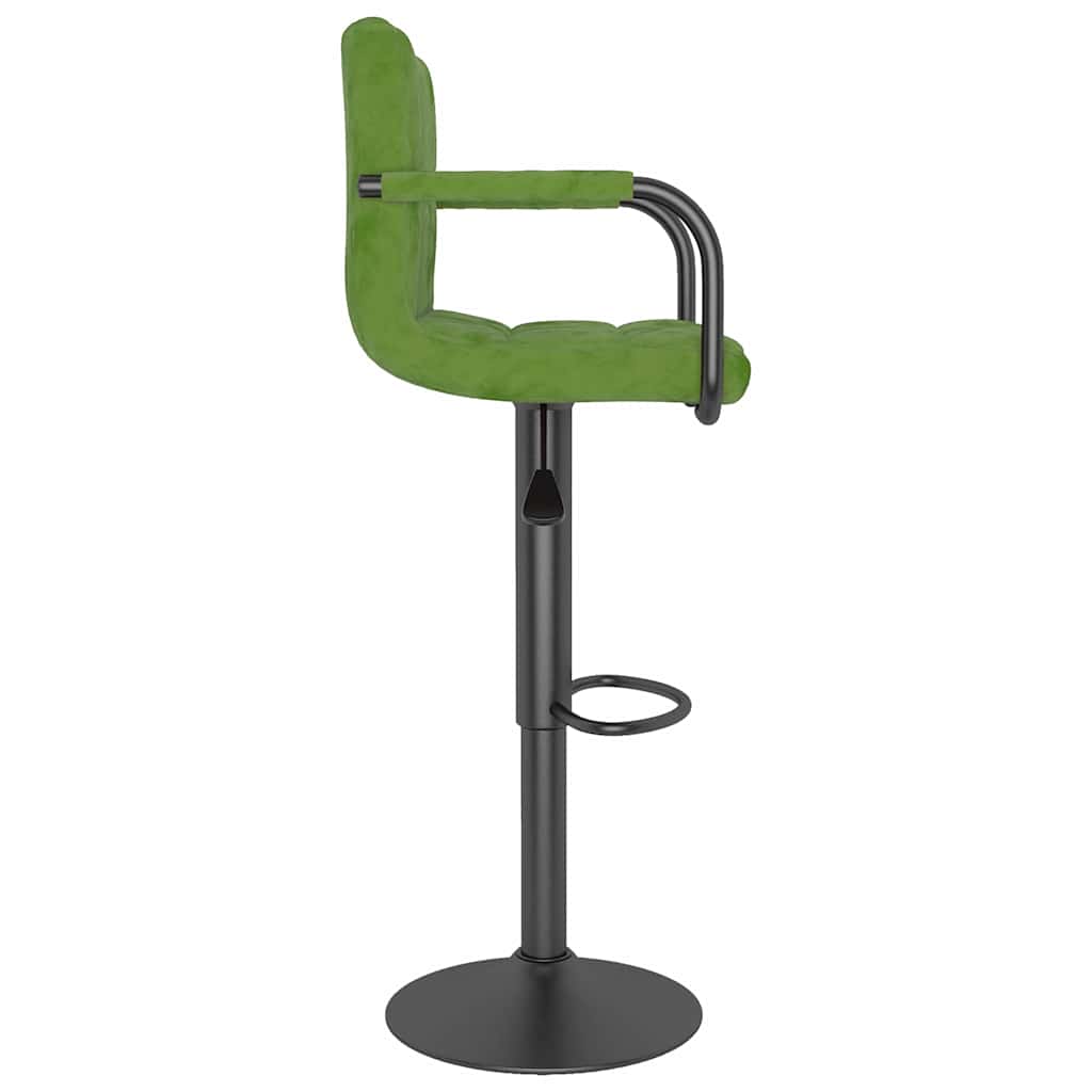 Bar Stools 2 pcs Light Green Velvet