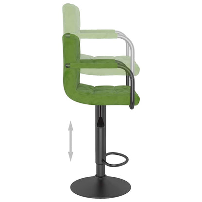 Bar Stools 2 pcs Light Green Velvet