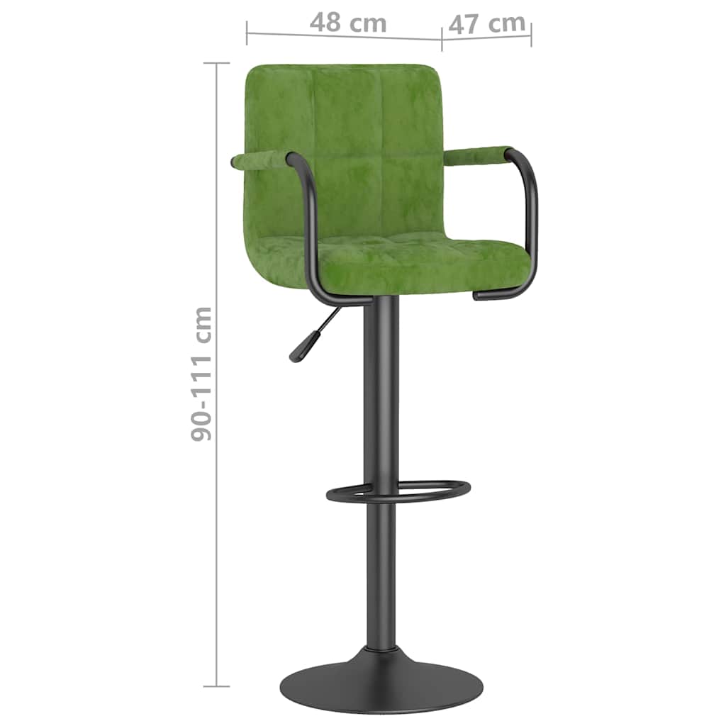 Bar Stools 2 pcs Light Green Velvet