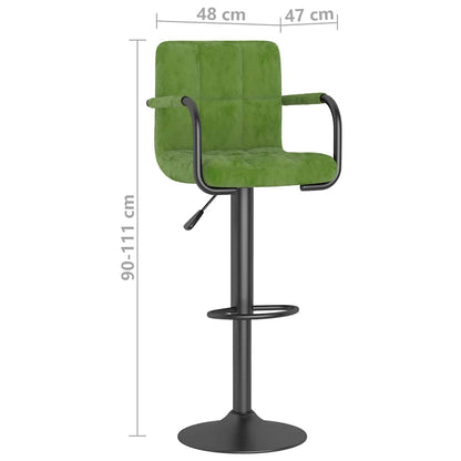 Bar Stools 2 pcs Light Green Velvet