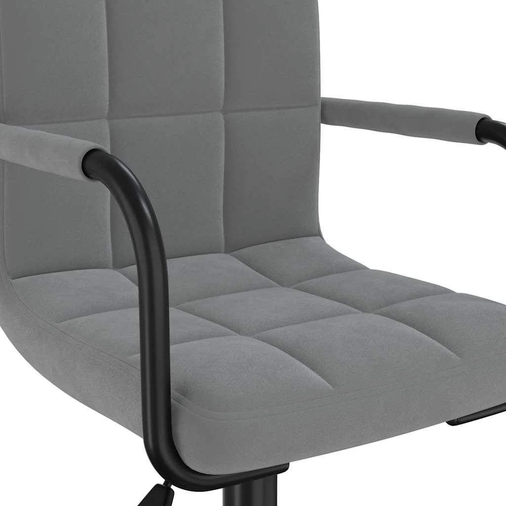 Swivel Office Chair Dark Grey Velvet