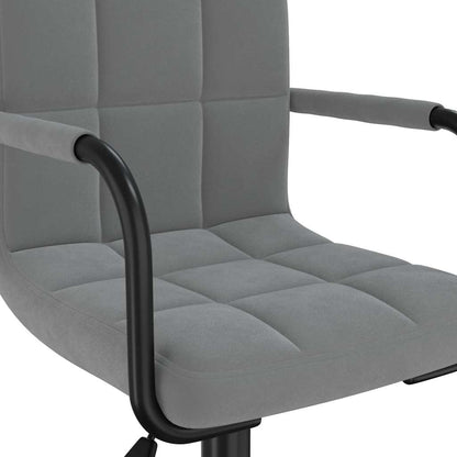 Swivel Office Chair Dark Grey Velvet