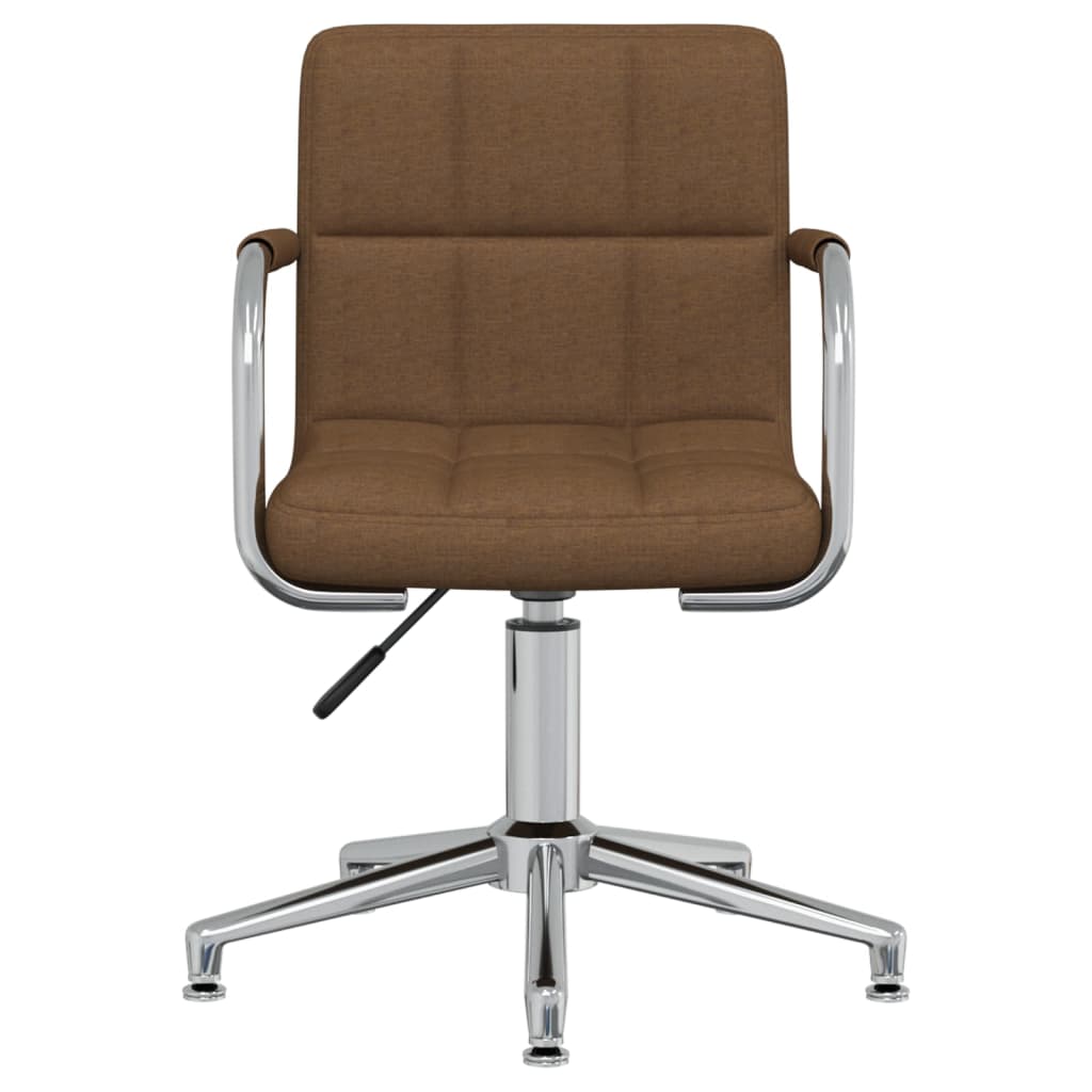Swivel Office Chair Brown Fabric