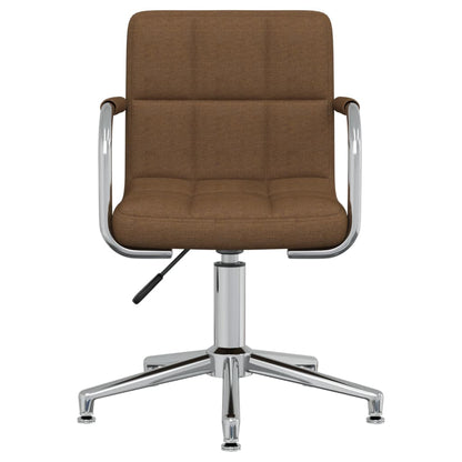 Swivel Office Chair Brown Fabric