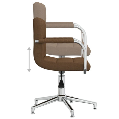 Swivel Office Chair Brown Fabric