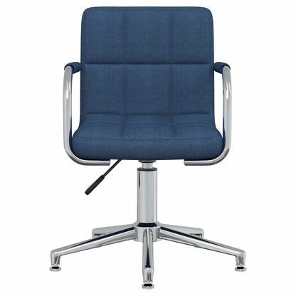Swivel Office Chair Blue Fabric