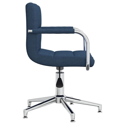 Swivel Office Chair Blue Fabric