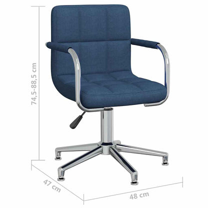 Swivel Office Chair Blue Fabric
