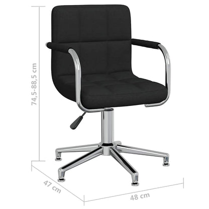 Swivel Office Chair Black Fabric