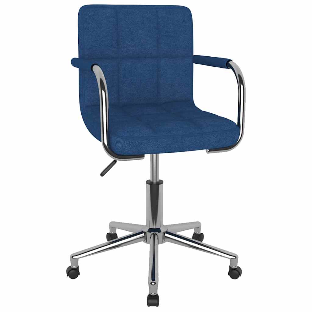 Swivel Office Chair Blue Fabric