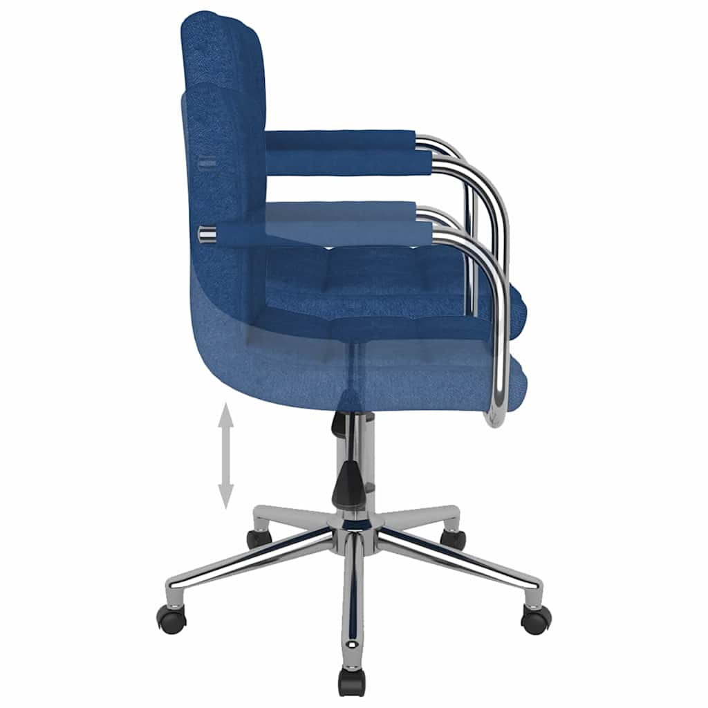 Swivel Office Chair Blue Fabric