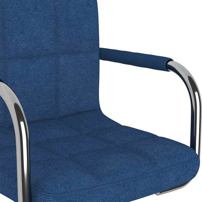 Swivel Office Chair Blue Fabric