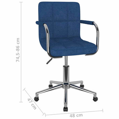 Swivel Office Chair Blue Fabric