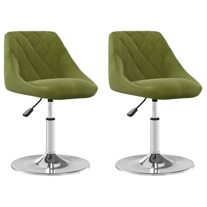 Swivel Dining Chairs 2 pcs Light Green Velvet