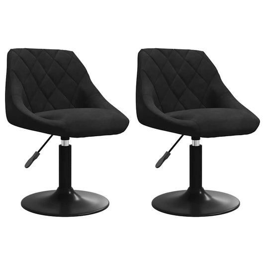 Swivel Dining Chairs 2 pcs Black Velvet