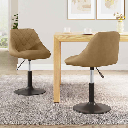Swivel Dining Chairs 2 pcs Faux leather Brown 46 x 44 x 77.5 cm